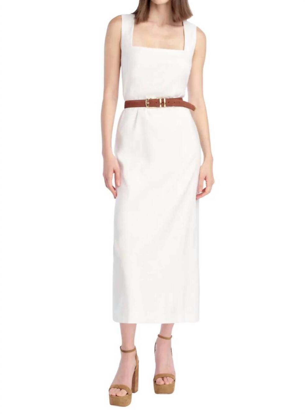 NEW FAVORITE DAUGHTER the perfect opportunity linen dress in white